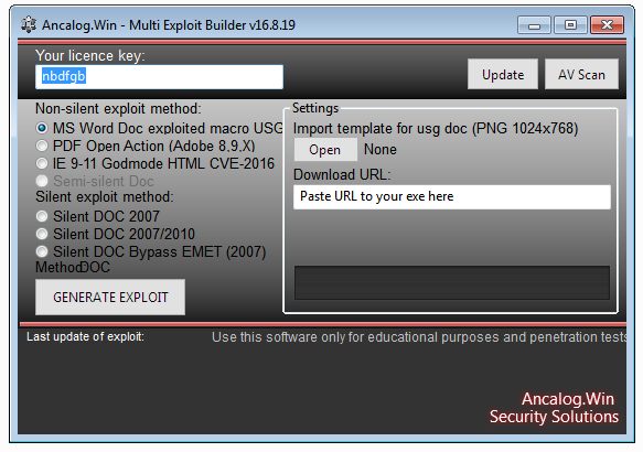 Ancalog Exploit Builder 2025