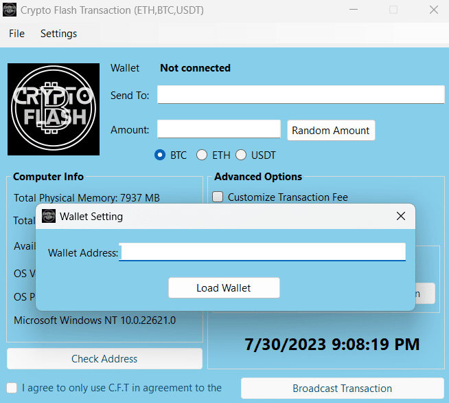 Btc flashing software