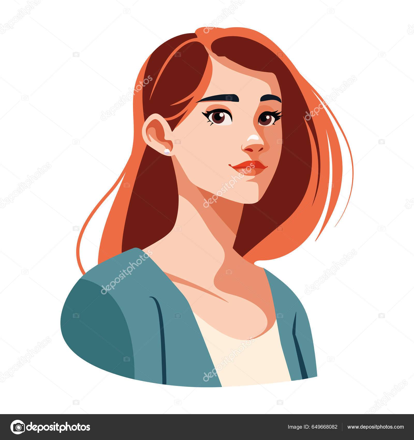 Depositphotos 649668082 stock illustration young blond woman profile character