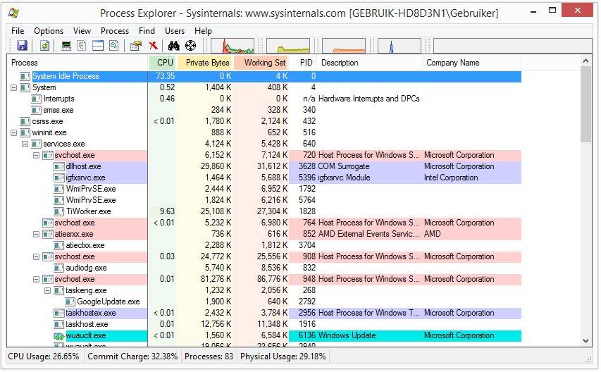 Dynamic Malware Analysis Tools Process explorer
