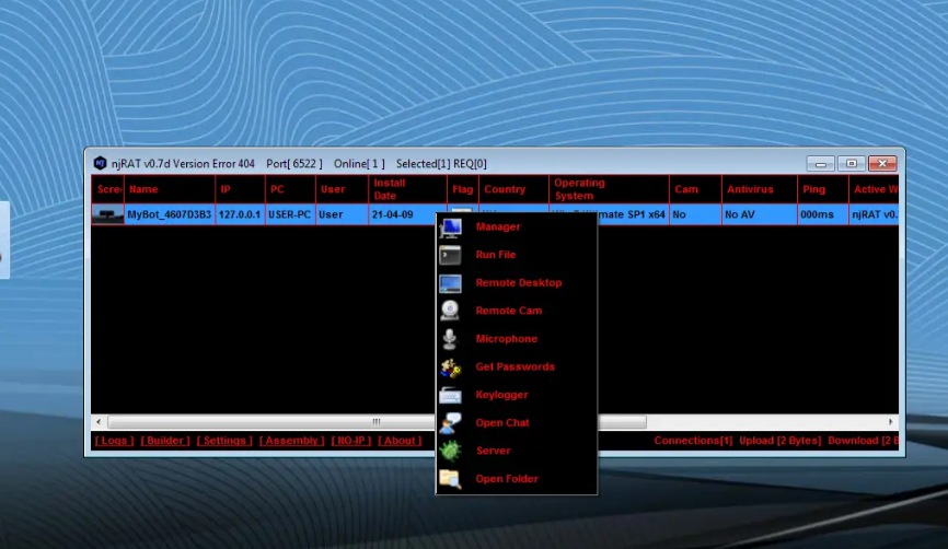 Njrat Red Version Error 404