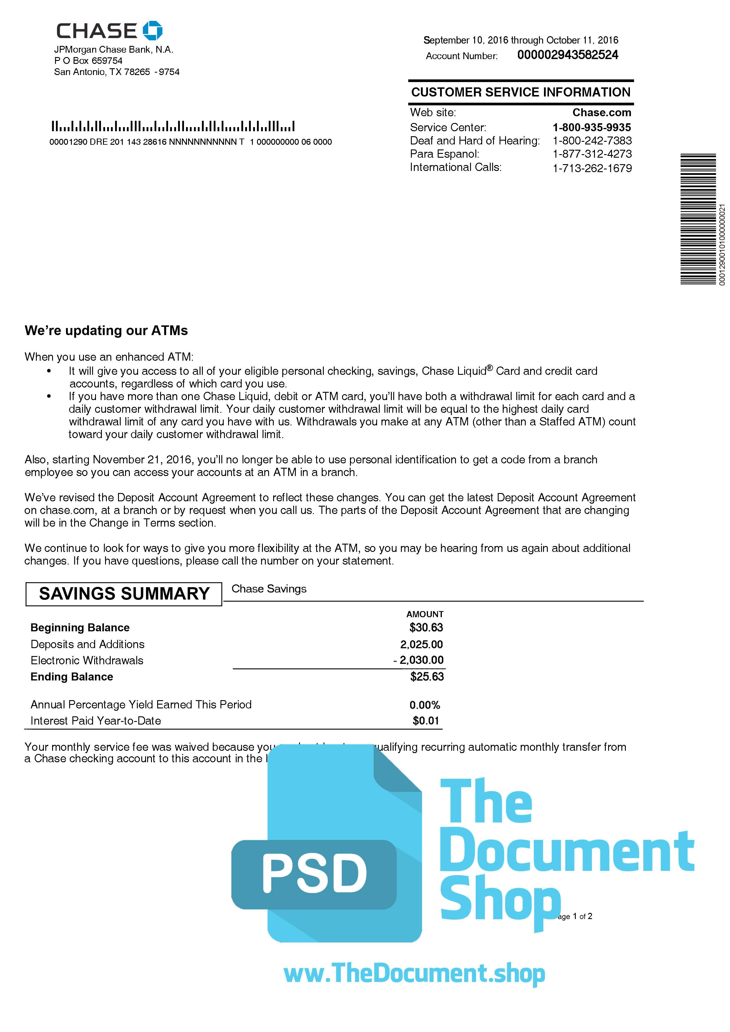 STATEMENT usa chase1